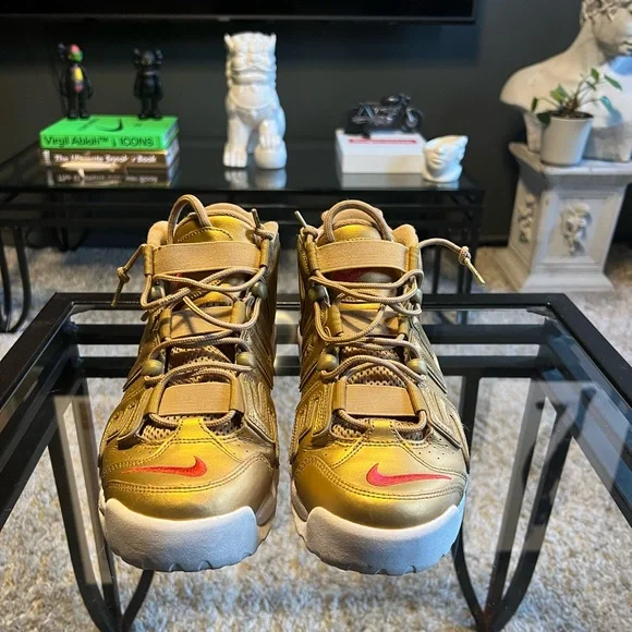 Nike uptempo supreme gold online